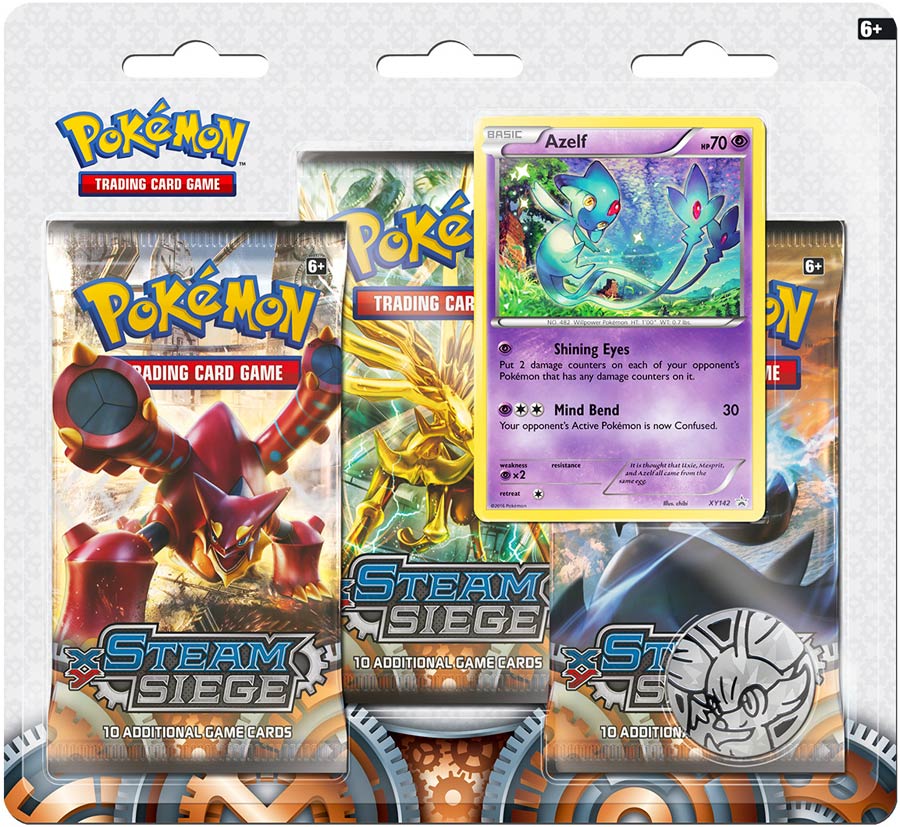 Pokemon TCG XY11 Steam Siege Three Booster Blister Box
