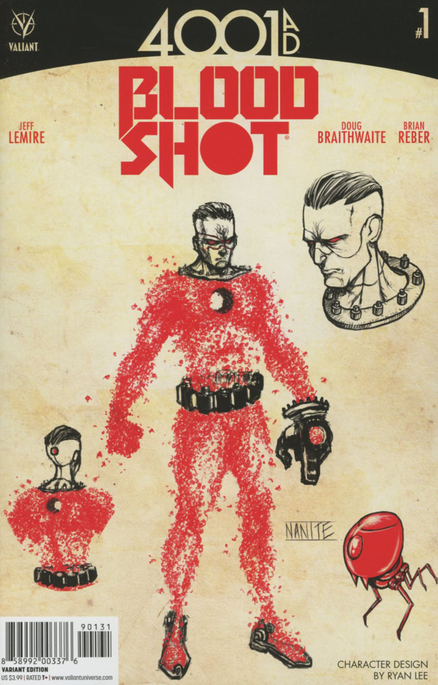 4001 AD Bloodshot #1 Cover C Incentive Ryan Lee Character Design Variant Cover