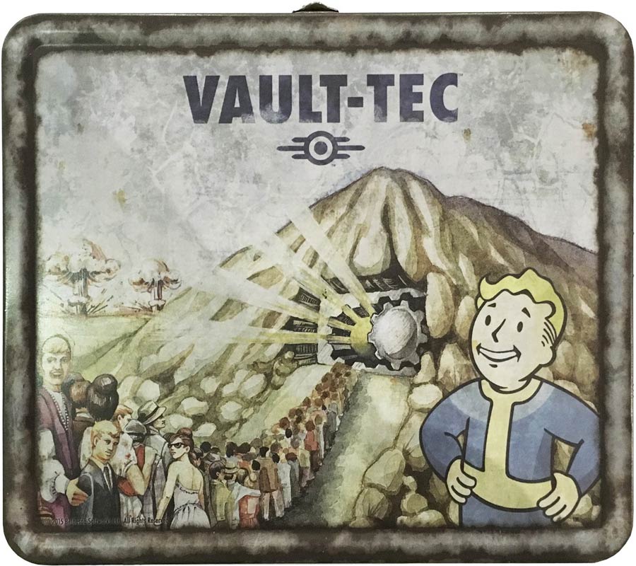 Fallout Tin Tote Prop - Vault-Tec Weathered