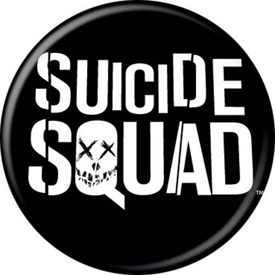 DC Comics 1.25-Inch Button Suicide Squad - Logo White On Black (85220)