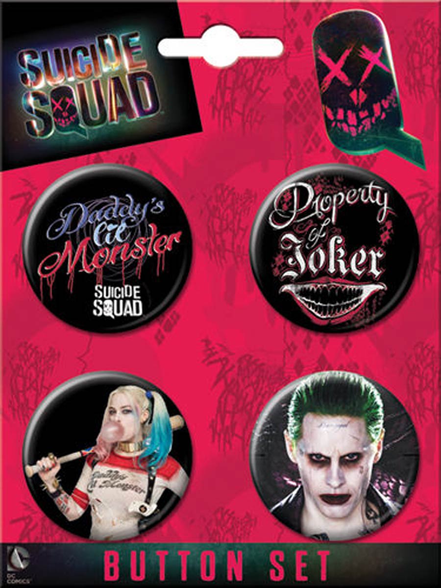 DC Comics 1.25-inch 4-Button Set Suicide Squad - Set 1 (85354BT4)