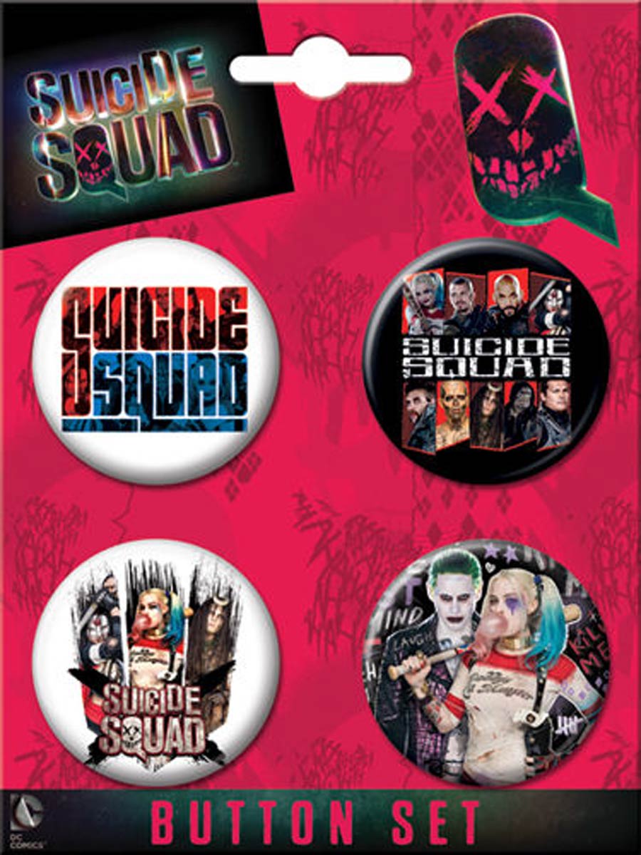 DC Comics 1.25-inch 4-Button Set Suicide Squad - Set 4 (85357BT4)