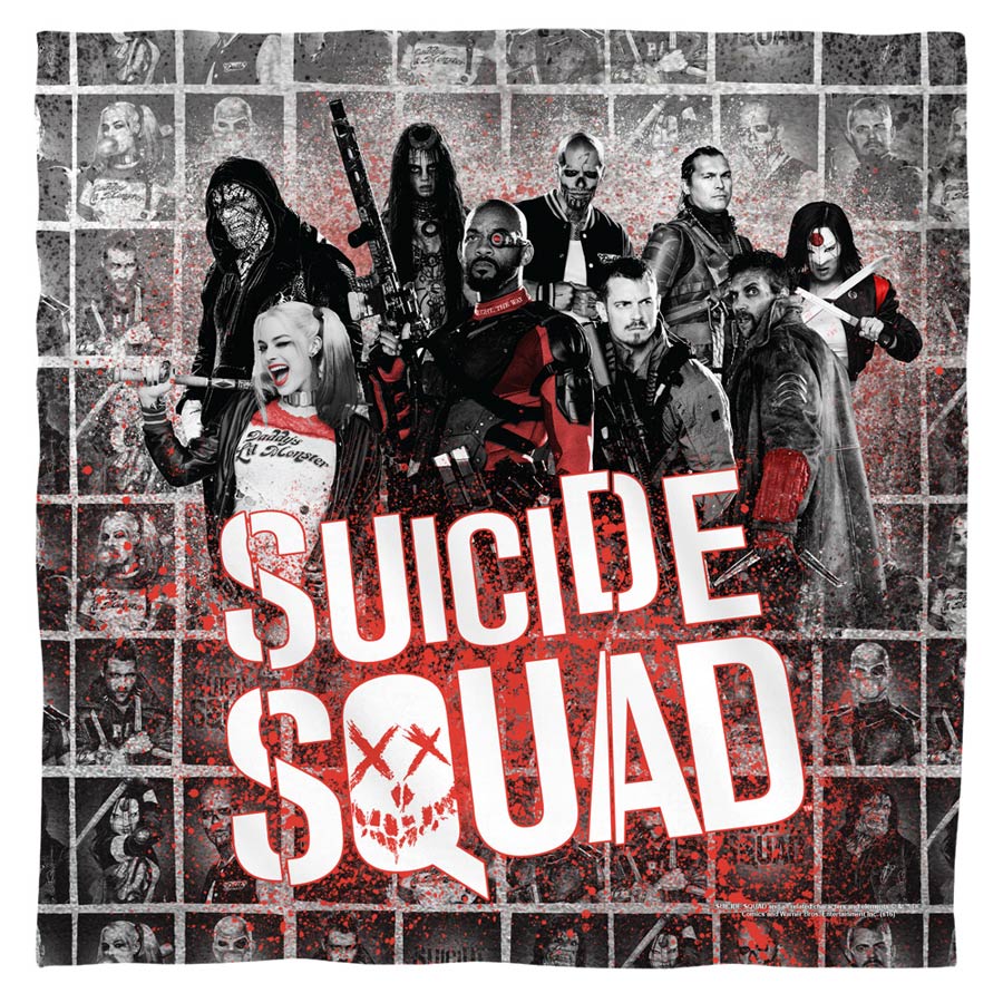 Suicide Squad Movie Splatter Bandana 22X22 22X22