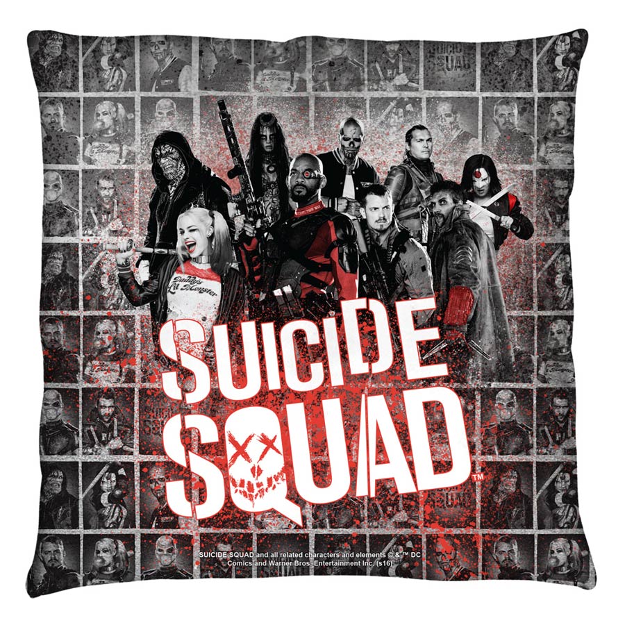 Suicide Squad Movie Splatter Throw Pillow 16X16