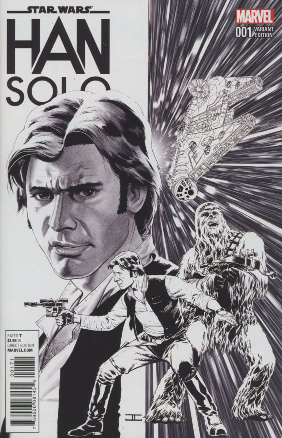 Star Wars Han Solo #1 Cover H Incentive John Cassaday Sketch Variant Cover