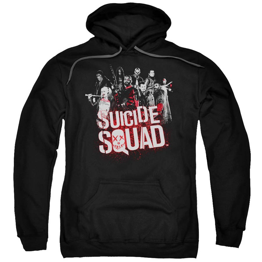 Suicide Squad Movie Squad Splatter Mens Black Pull Over Hoodie Medium