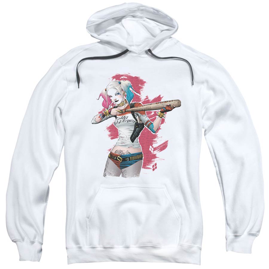 Suicide Squad Movie Bat Aim Mens White Pull Over Hoodie Medium