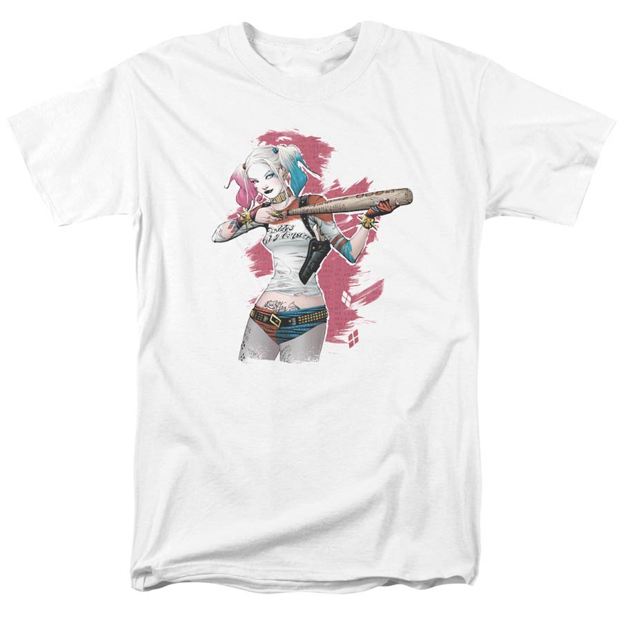 Suicide Squad Movie Bat Aim S/S Adult 18/1 Mens White T-Shirt Large