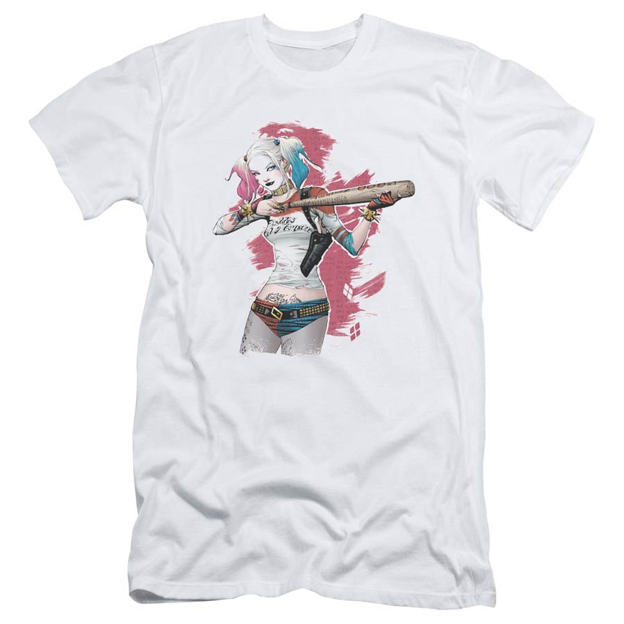 Suicide Squad Movie Bat Aim S/S Adult 30/1 Mens White T-Shirt Large