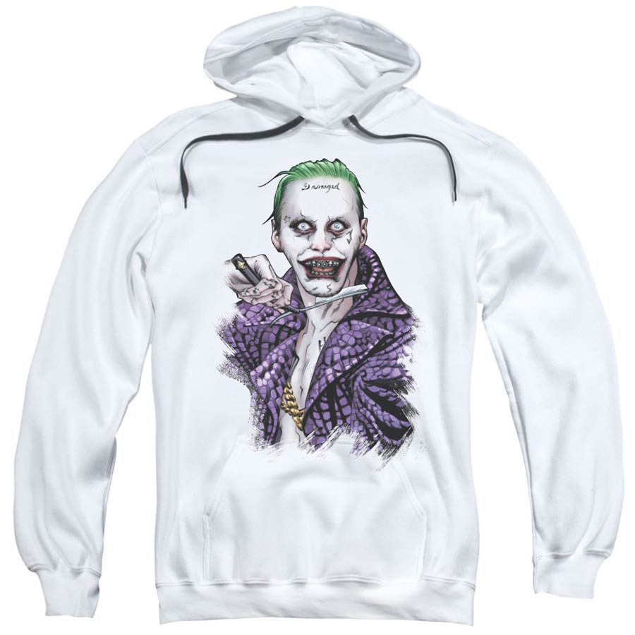 Suicide Squad Movie Blade Mens White Pull Over Hoodie X-Large