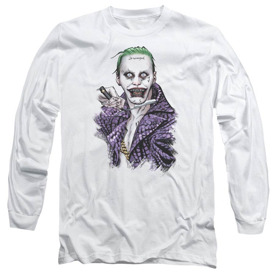 Suicide Squad Movie Blade Mens White Long Sleeve Shirt Large