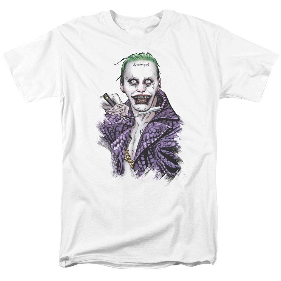 Suicide Squad Movie Blade S/S Adult 18/1 Mens White T-Shirt Large
