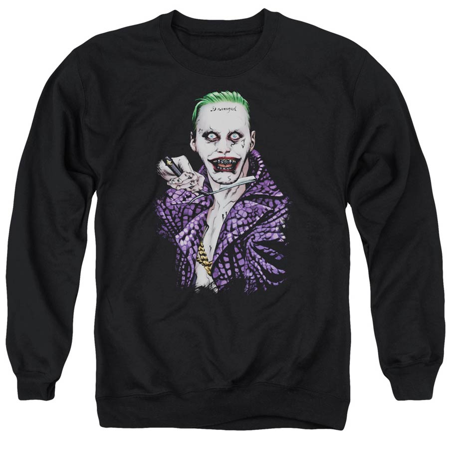 Suicide Squad Movie Blade Mens Black Crew Neck Sweatshirt Large