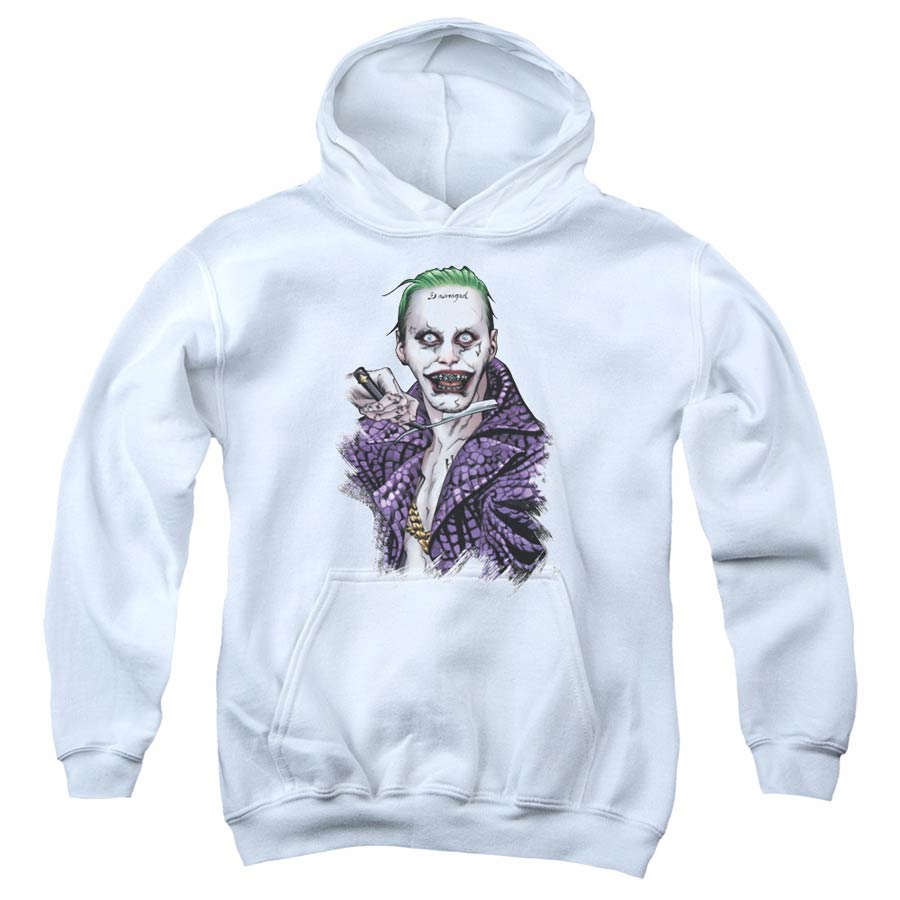 Suicide Squad Movie Blade Youth White Pull Over Hoodie Medium