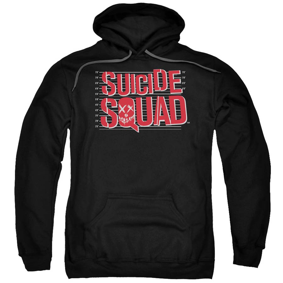 Suicide Squad Movie Lineup Logo Mens Black Pull Over Hoodie Medium