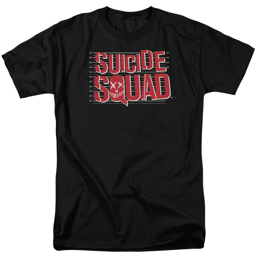 Suicide Squad Movie Lineup Logo S/S Adult 18/1 Mens Black T-Shirt Large