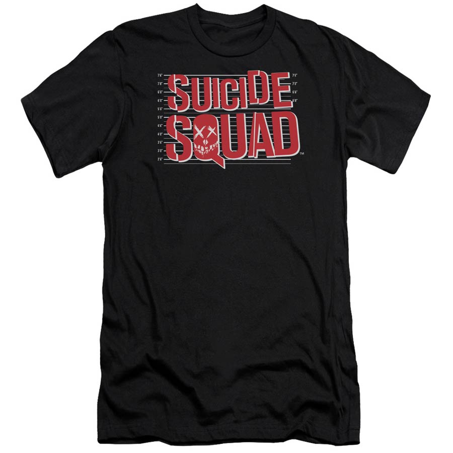Suicide Squad Movie Lineup Logo S/S Adult 30/1 Mens Black T-Shirt Large