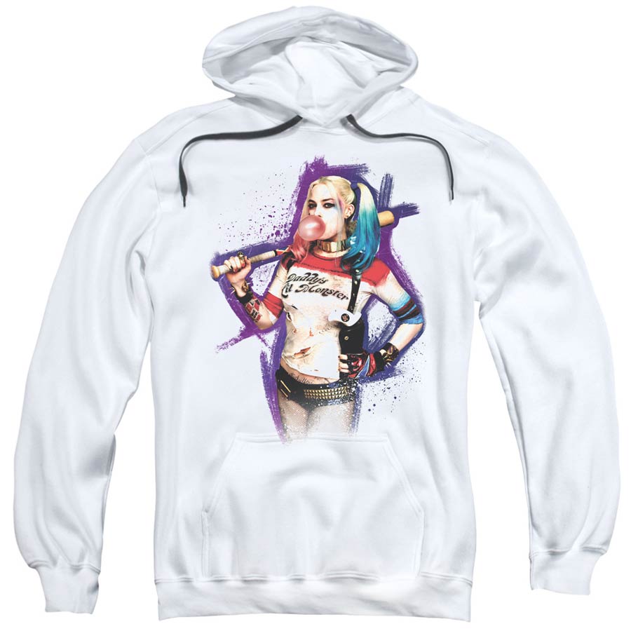 Suicide Squad Movie Bubble Mens White Pull Over Hoodie Small