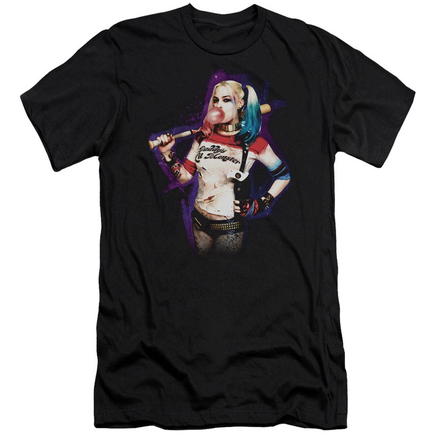 Suicide Squad Movie Bubble S/S Adult 30/1 Mens Black T-Shirt Large