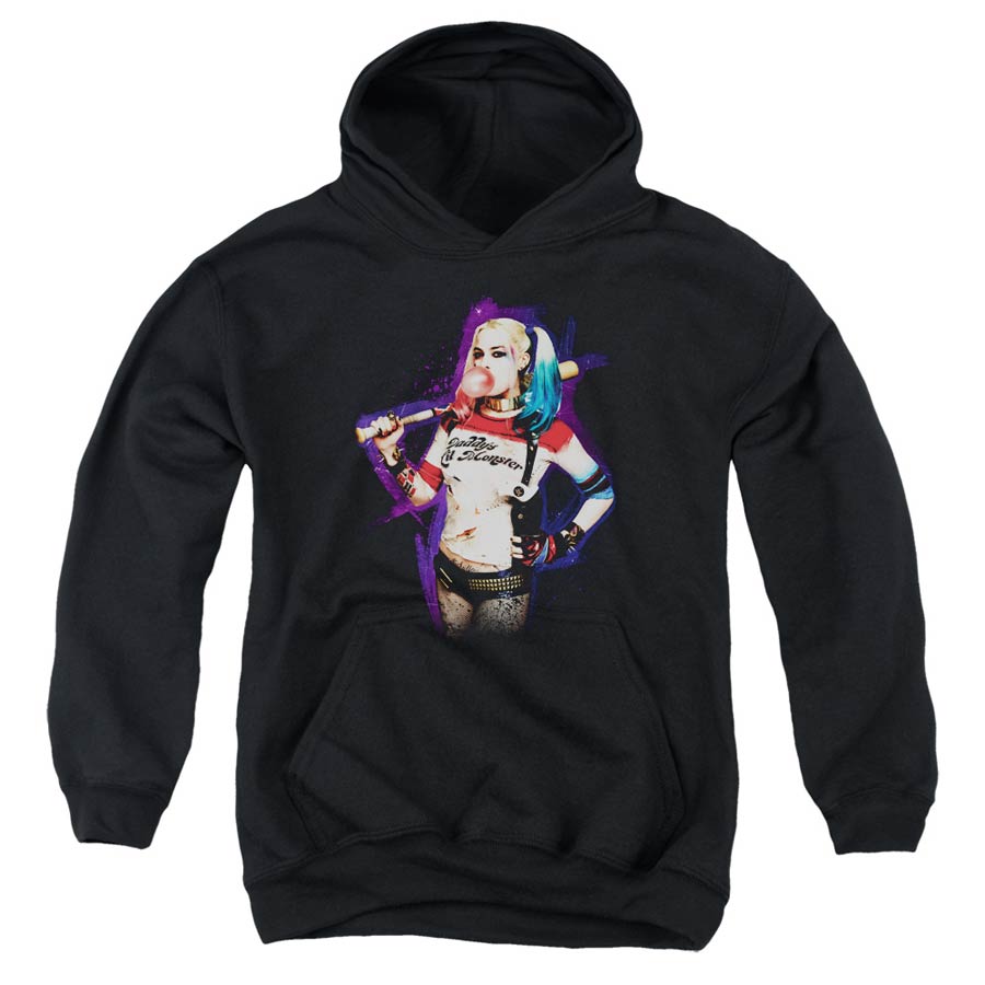 Suicide Squad Movie Bubble Youth Black Pull Over Hoodie Small