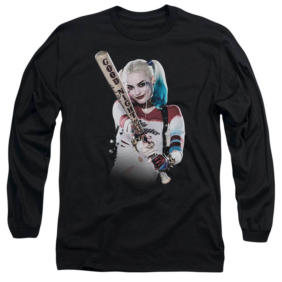 Suicide Squad Movie Bat At You Mens Black Long Sleeve Shirt Small