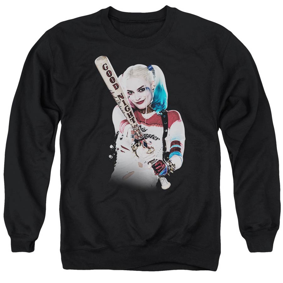 Suicide Squad Movie Bat At You Mens Black Crew Neck Sweatshirt XXX-Large