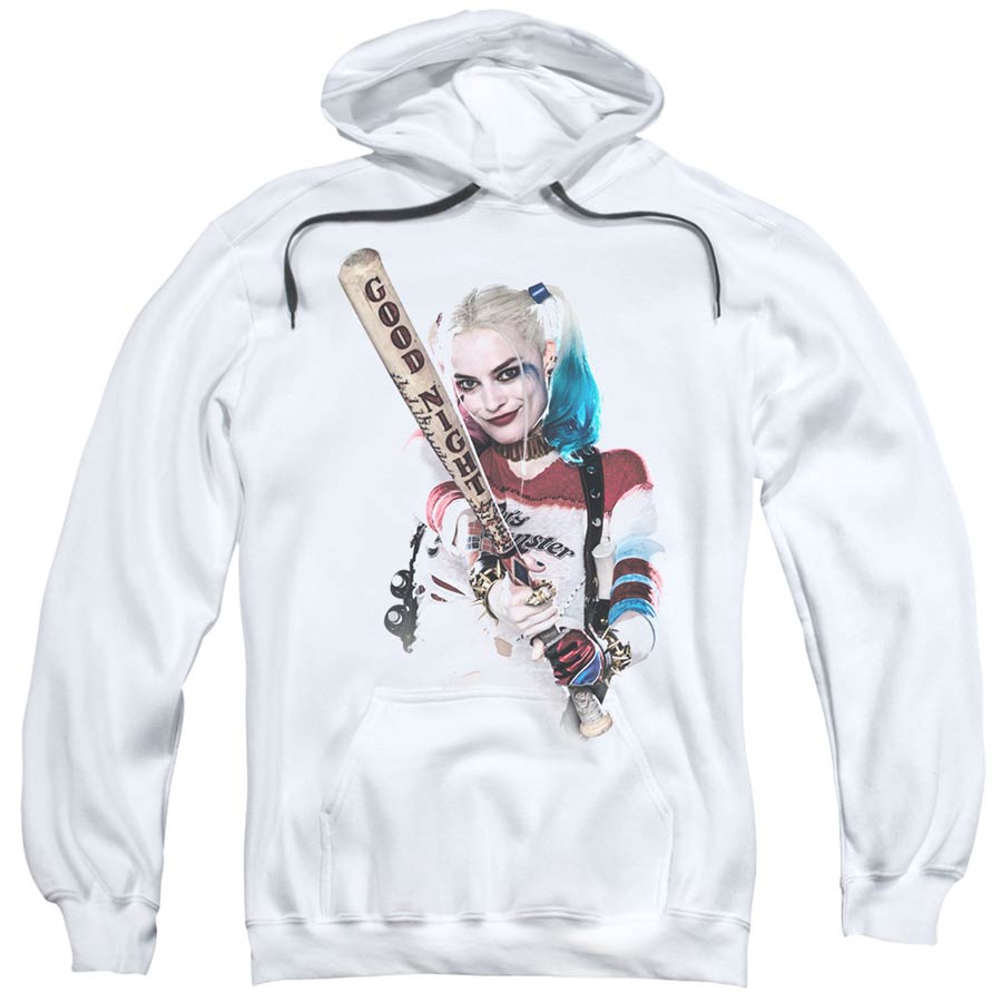 Suicide Squad Movie Bat At You Mens White Pull Over Hoodie XX-Large