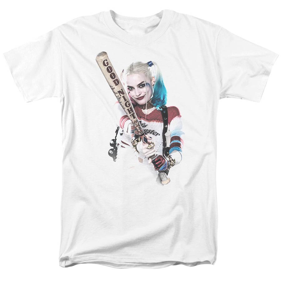 Suicide Squad Movie Bat At You S/S Adult 18/1 Mens White T-Shirt Large