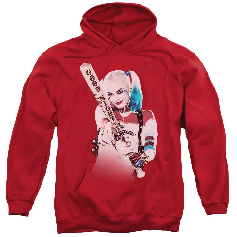 Suicide Squad Movie Bat At You Red Adult Pull Over Hoodie Small