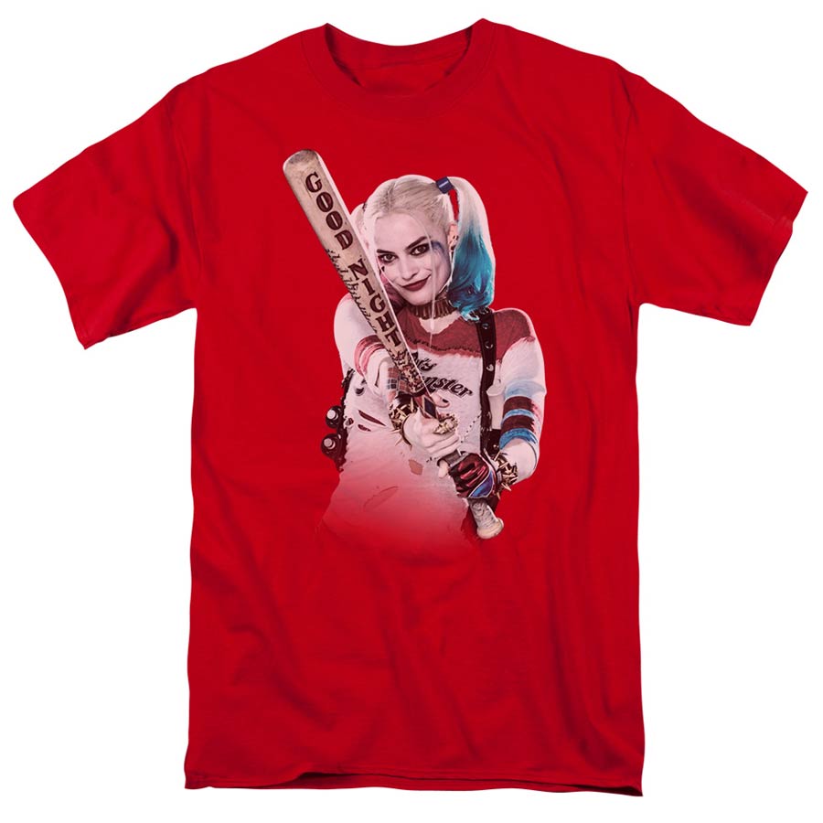 Suicide Squad Movie Bat At You S/S Adult 18/1 Mens Red T-Shirt Large