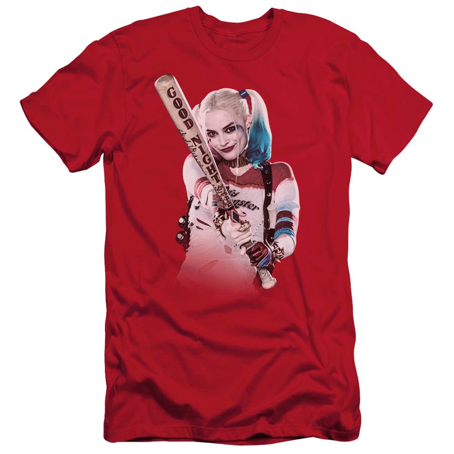 Suicide Squad Movie Bat At You S/S Adult 30/1 Mens Red T-Shirt Large