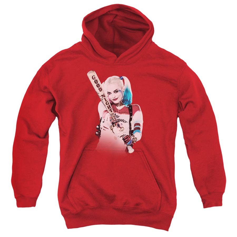 Suicide Squad Movie Bat At You Youth Red Pull Over Hoodie Medium