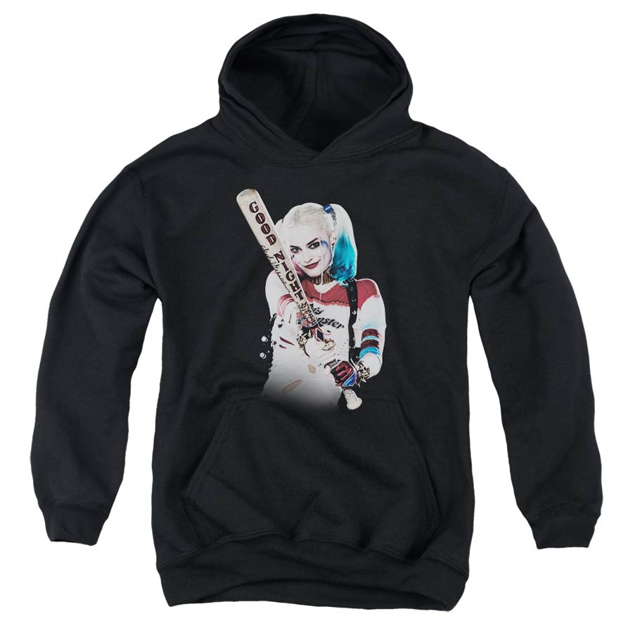 Suicide Squad Movie Bat At You Youth Black Pull Over Hoodie X-Large