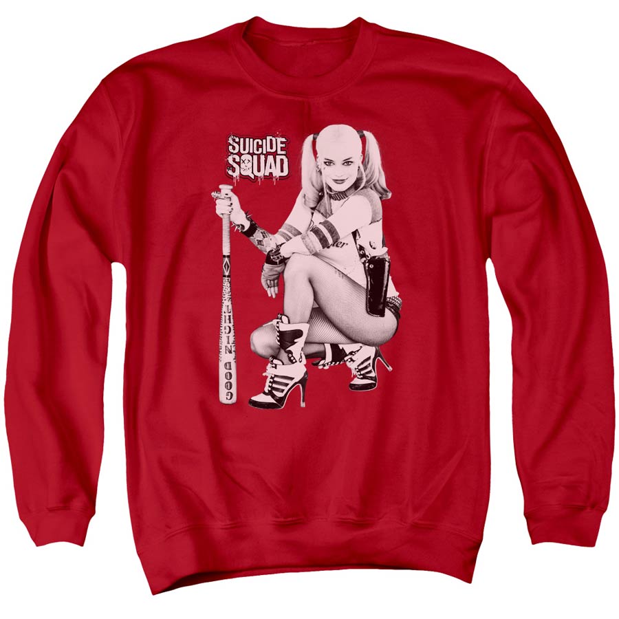 Suicide Squad Movie Kneel Mens Red Crew Neck Sweatshirt XXX-Large