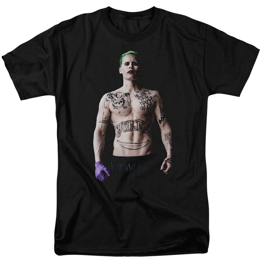 Suicide Squad Movie Joker Stance S/S Adult 18/1 Mens Black T-Shirt Large
