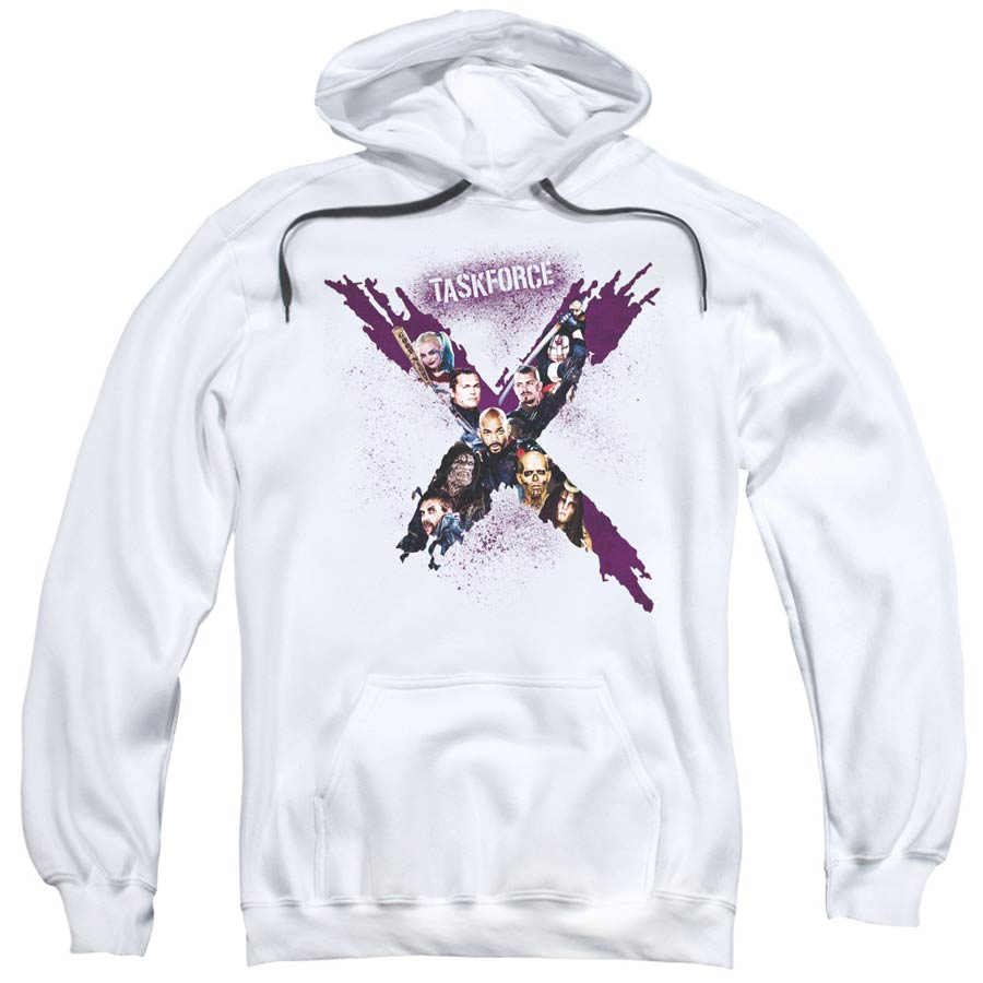 Suicide Squad Movie Taskforce Mens White Pull Over Hoodie XX-Large