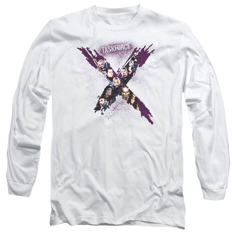 Suicide Squad Movie Taskforce Mens White Long Sleeve Shirt XX-Large