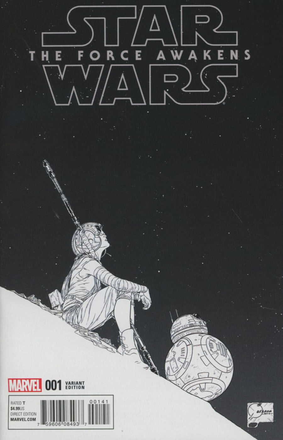 Star Wars Episode VII The Force Awakens Adaptation #1 Cover I Incentive Joe Quesada Sketch Variant Cover