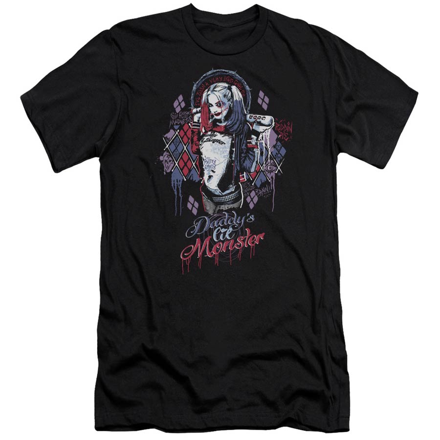 Suicide Squad Movie Bad Girl Adult 30/1 Black Short Sleeve T-Shirt Large