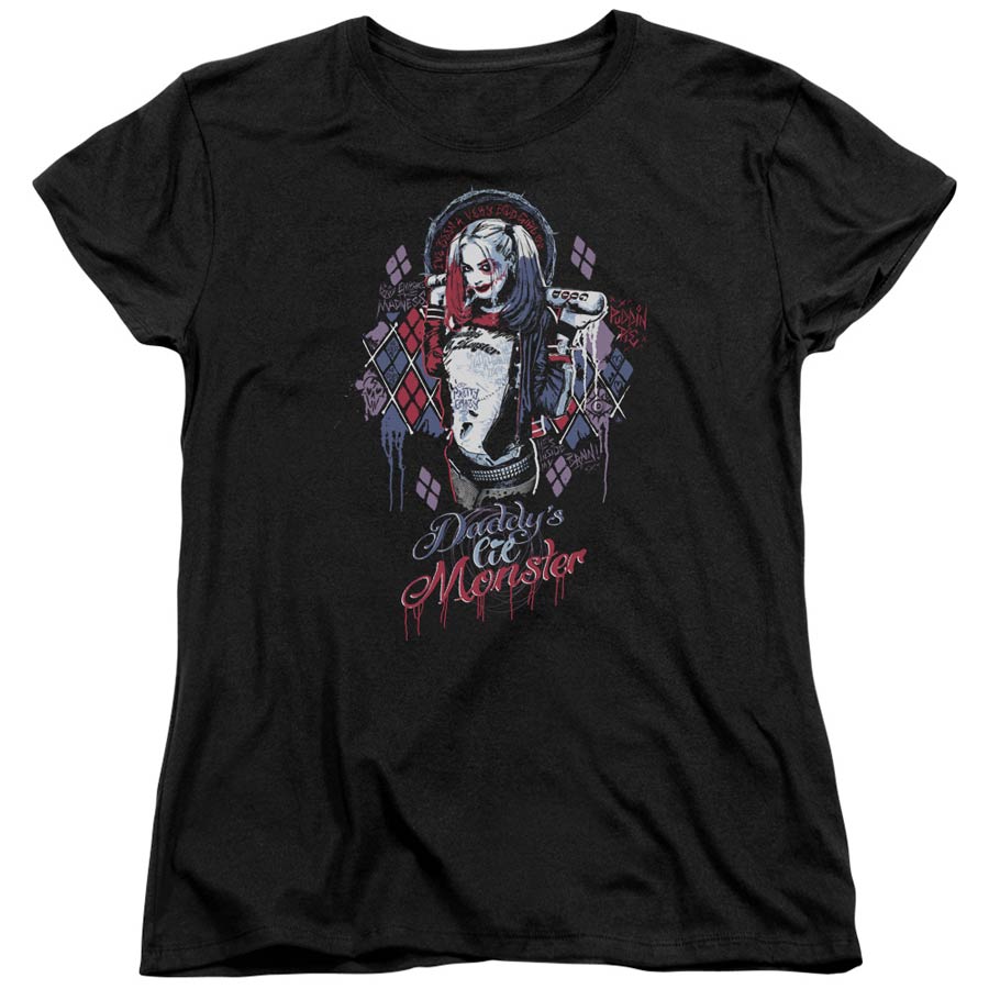 Suicide Squad Movie Bad Girl Womens Black Short Sleeve T-Shirt Large