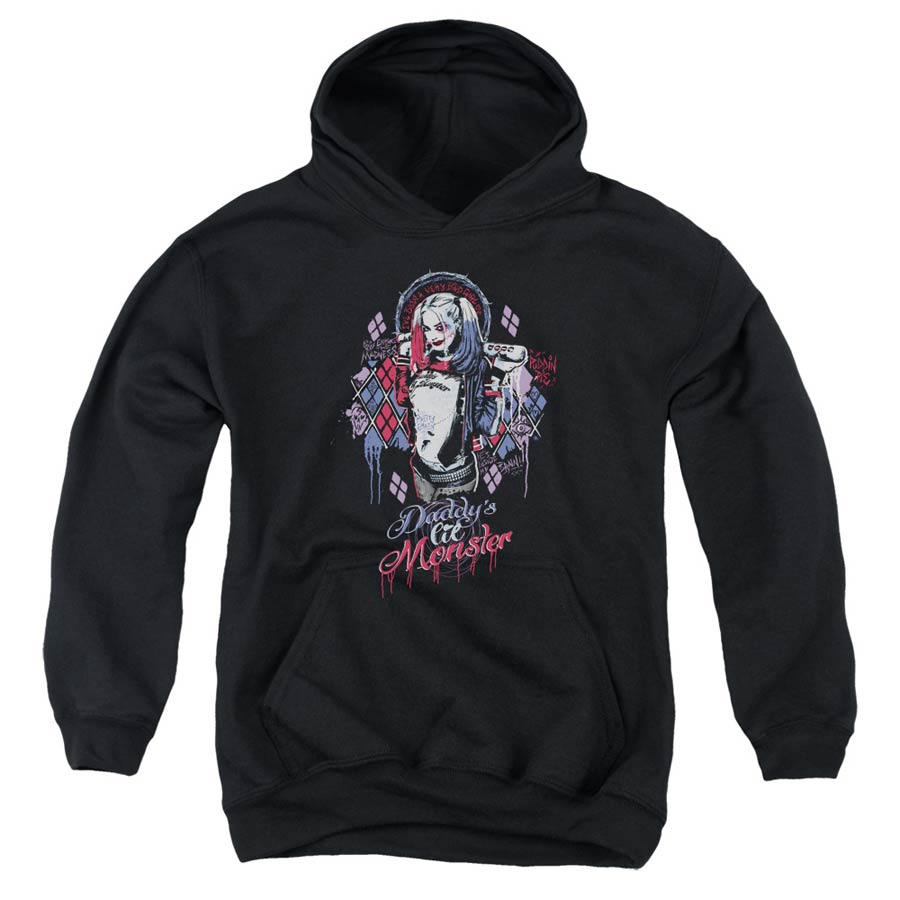 Suicide Squad Movie Bad Girl Youth Pull-Over Black Hoodie Small