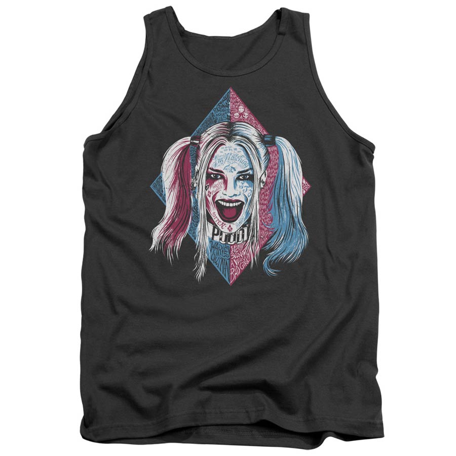 Suicide Squad Movie Puddin Portrait Adult Tank Top Charcoal T-Shirt Large