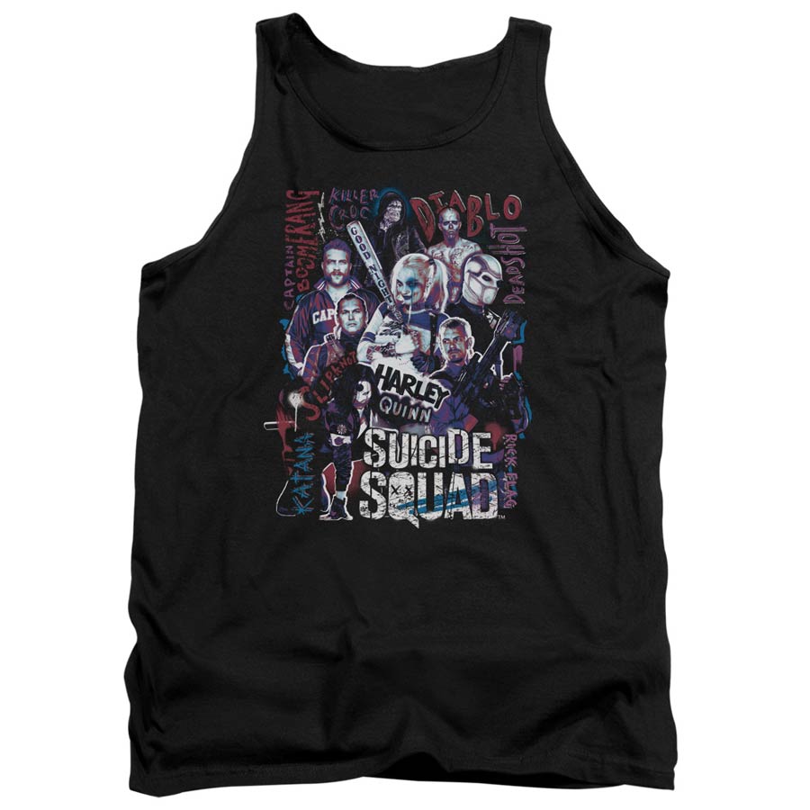 Suicide Squad Movie The Squad Adult Tank Top Black T-Shirt Large