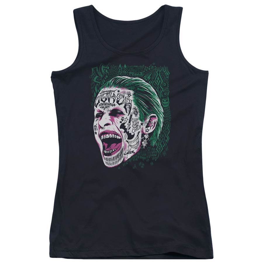 Suicide Squad Movie Prince Portrait Juniors Tank Top Black T-Shirt Large