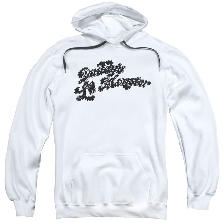 Suicide Squad Movie Daddys Lil Monster Adult Pull-Over White Hoodie XXX-Large