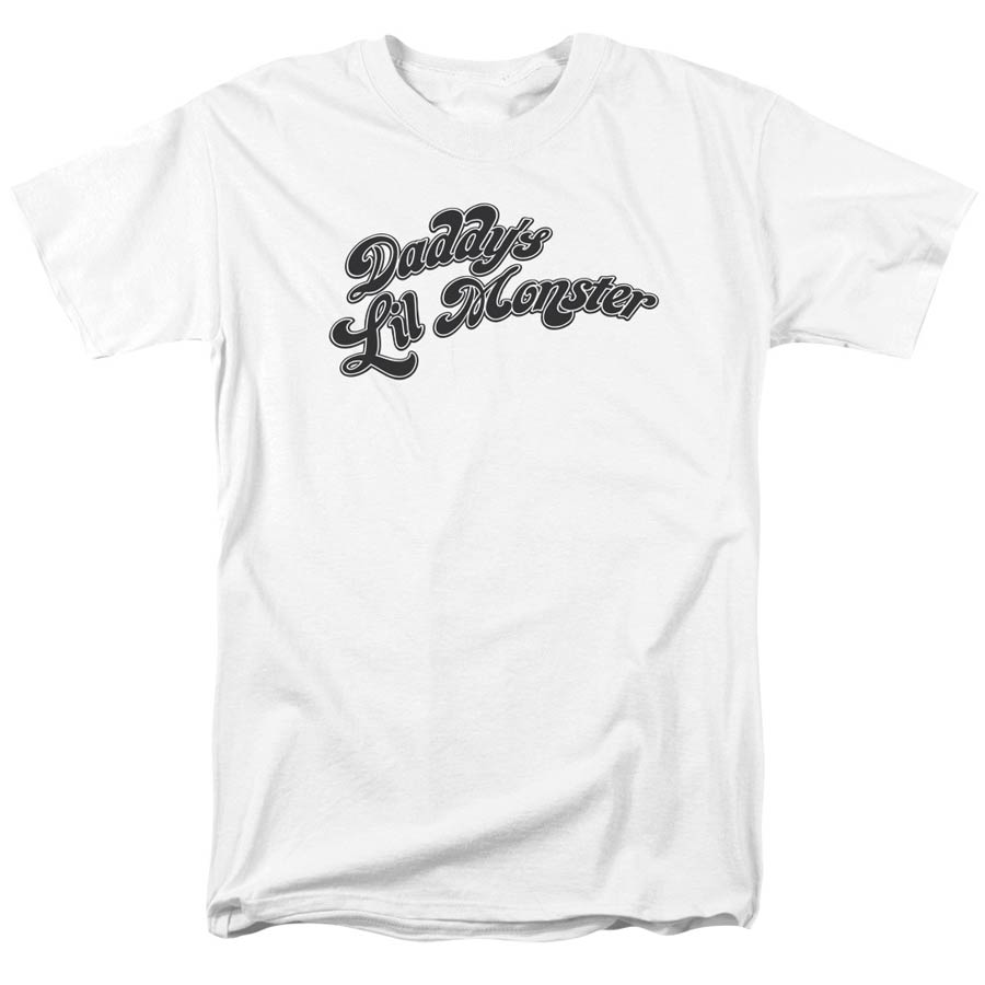 Suicide Squad Movie Daddys Lil Monster Adult 18/1 White Short Sleeve T-Shirt XXXX-Large