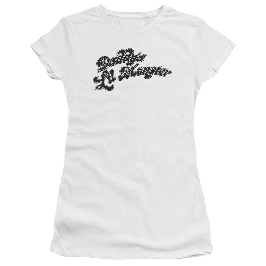Suicide Squad Movie Daddys Lil Monster Junior Sheer White Short Sleeve T-Shirt Large