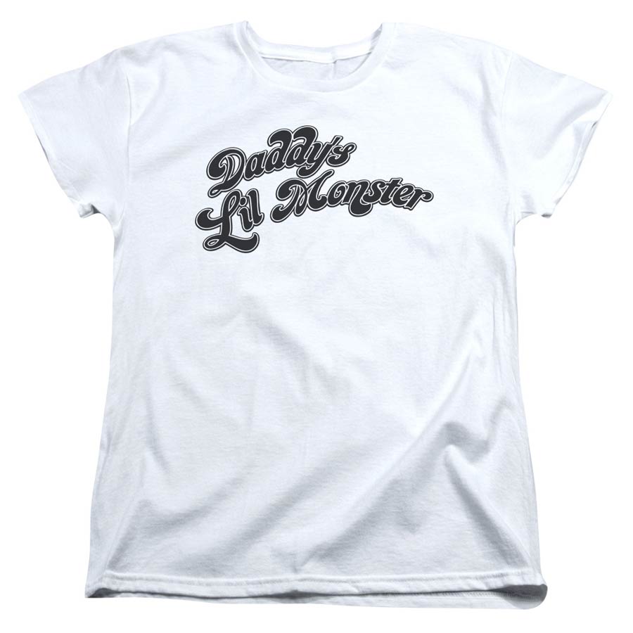 Suicide Squad Movie Daddys Lil Monster Womens White Short Sleeve T-Shirt Large