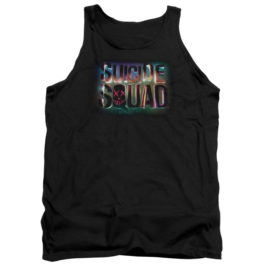 Suicide Squad Movie Neon Logo Adult Tank Top Black T-Shirt Large