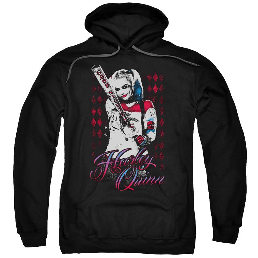 Suicide Squad Movie Harleys Bat Adult Pull-Over Black Hoodie XXX-Large